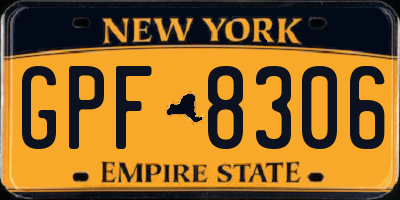 NY license plate GPF8306