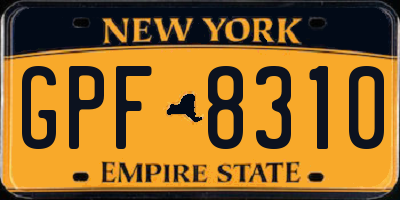 NY license plate GPF8310