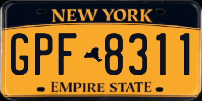 NY license plate GPF8311