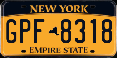 NY license plate GPF8318