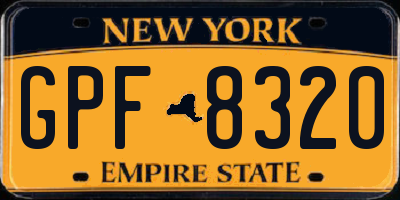 NY license plate GPF8320