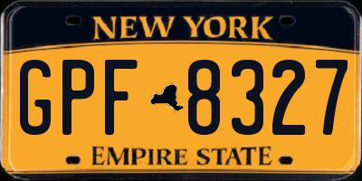 NY license plate GPF8327