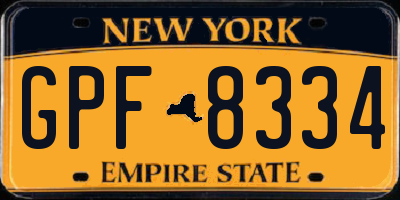 NY license plate GPF8334