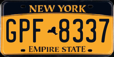 NY license plate GPF8337