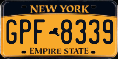 NY license plate GPF8339