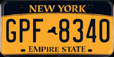 NY license plate GPF8340
