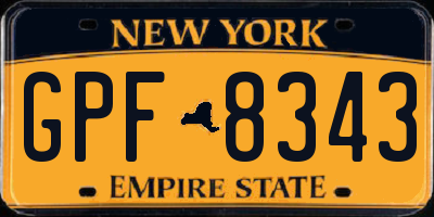 NY license plate GPF8343