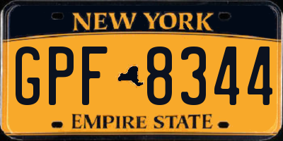 NY license plate GPF8344