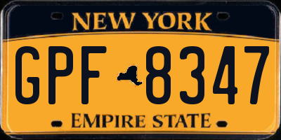 NY license plate GPF8347
