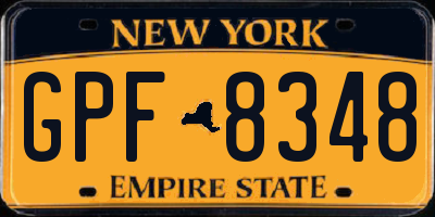 NY license plate GPF8348