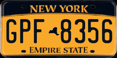 NY license plate GPF8356