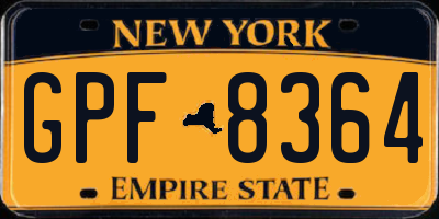 NY license plate GPF8364