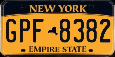 NY license plate GPF8382