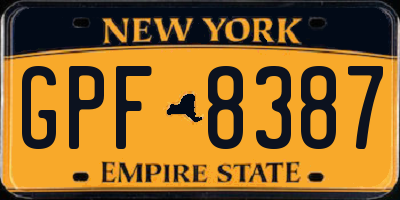 NY license plate GPF8387