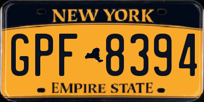 NY license plate GPF8394
