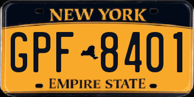 NY license plate GPF8401
