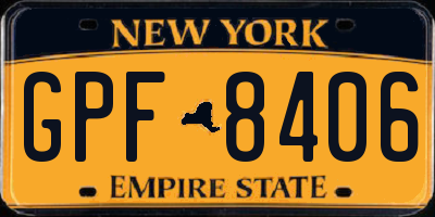NY license plate GPF8406