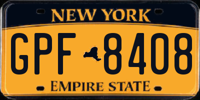 NY license plate GPF8408
