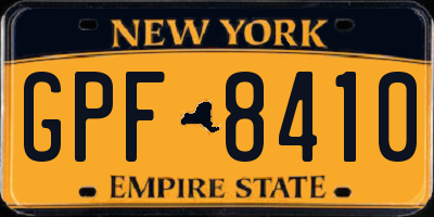 NY license plate GPF8410