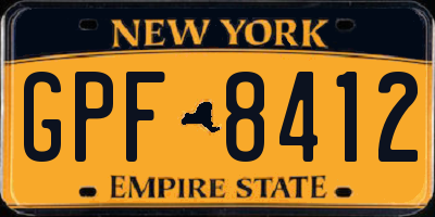 NY license plate GPF8412