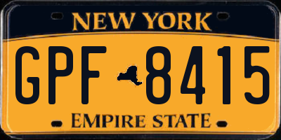 NY license plate GPF8415