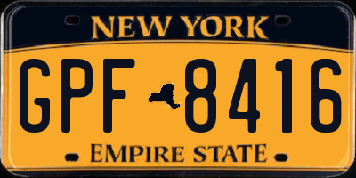 NY license plate GPF8416
