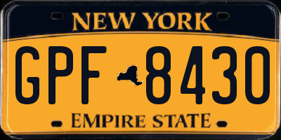 NY license plate GPF8430