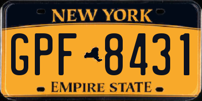 NY license plate GPF8431