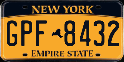 NY license plate GPF8432