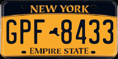 NY license plate GPF8433