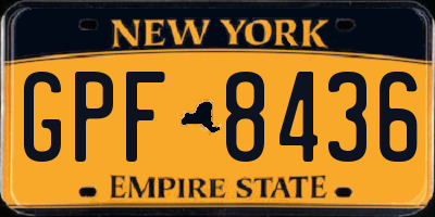 NY license plate GPF8436