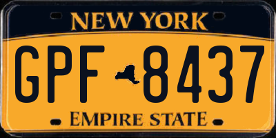 NY license plate GPF8437