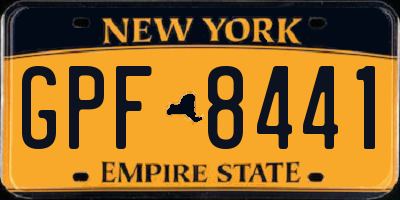 NY license plate GPF8441