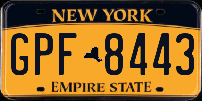 NY license plate GPF8443