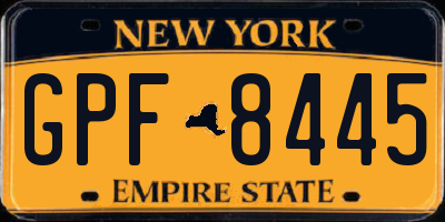 NY license plate GPF8445