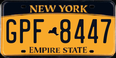 NY license plate GPF8447