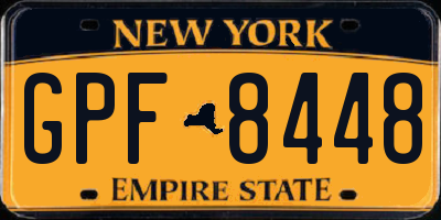 NY license plate GPF8448