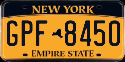 NY license plate GPF8450