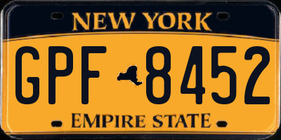 NY license plate GPF8452