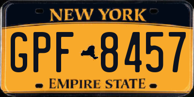 NY license plate GPF8457