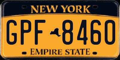 NY license plate GPF8460