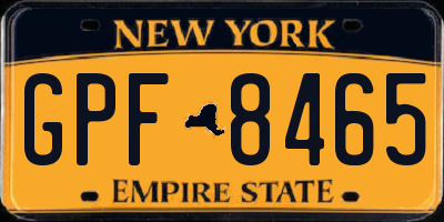 NY license plate GPF8465