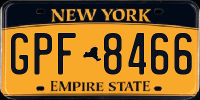 NY license plate GPF8466