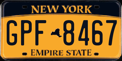 NY license plate GPF8467