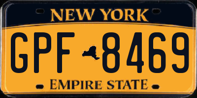 NY license plate GPF8469