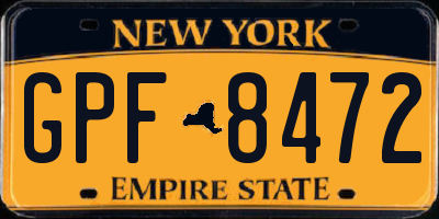 NY license plate GPF8472