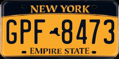 NY license plate GPF8473