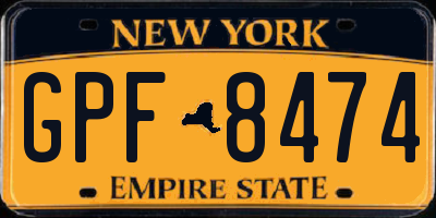 NY license plate GPF8474