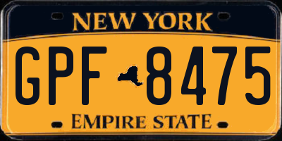 NY license plate GPF8475