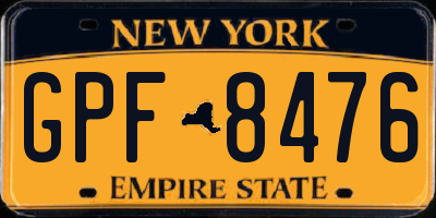 NY license plate GPF8476